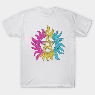 Pansexual Pride Flag Anti-Possession Symbol T-Shirt